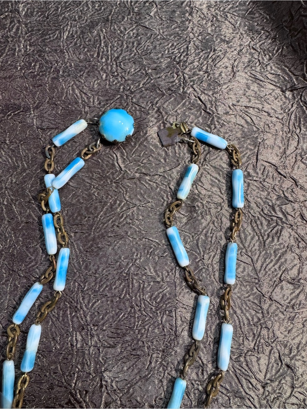 Blue Beaded Double Strand Necklace – Unbranded - Picture 4 of 4